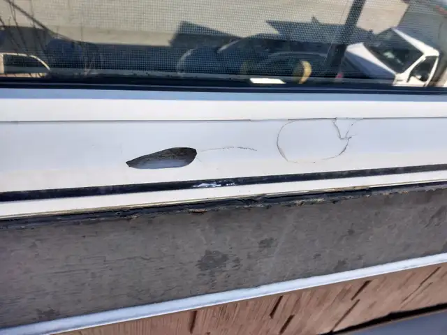 Vinyl Window Frame and glass repair after the hail damage - Photo 3