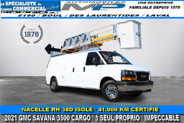 GMC Savana Cargo ALLONGÉ CARGO NACELLE RH38D ISOLÉ / 41.000 KM C