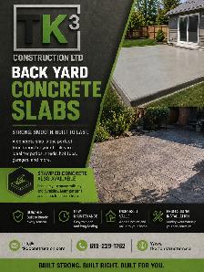 Back yard concrete slab