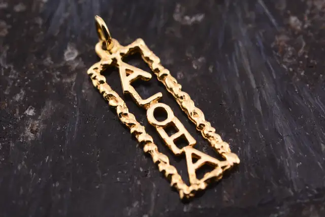 14K ALOHA PENDANT