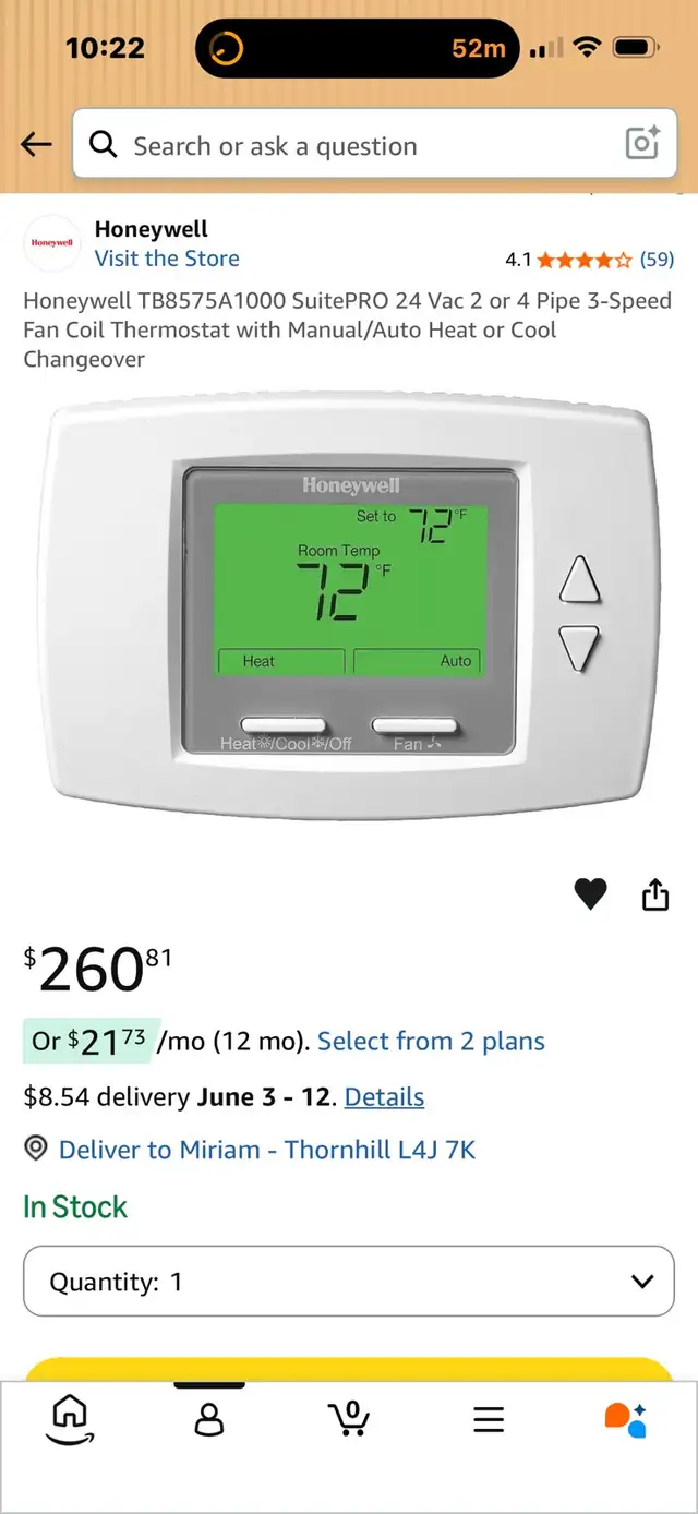 Thermostat for condo building