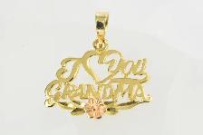 10K I LOVE YOU GRANDMA PENDANT