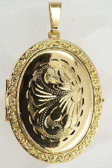 14K LARGE FLORAL LOCKET