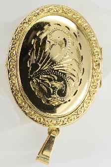14K LARGE FLORAL LOCKET - Photo 2