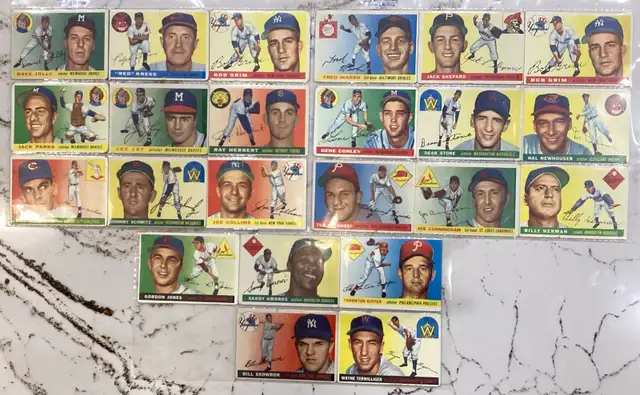 23 VTG - 1955 Topps(U.S.A.) Baseball cards.$10 each all $200 CAN