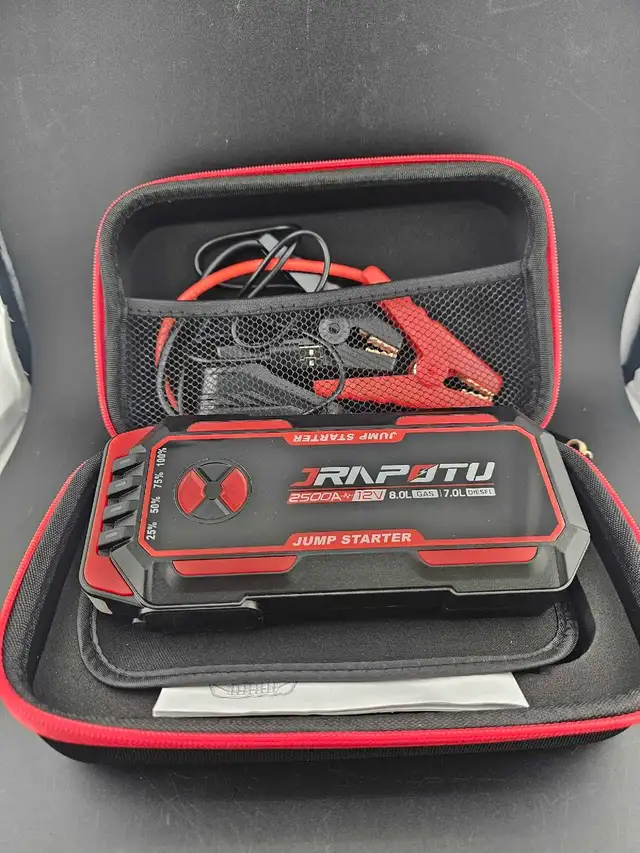JRAPOTU Portable Car Jump Starter 2500A 8.0L