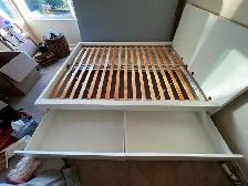 Ikea Malm Queen Bed, 4 Storage Drawers & Slats - Delivery Option