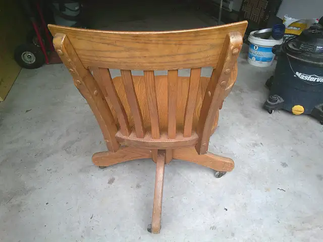 VINTAGE BANKERS CHAIR - SWIVEL AND RAISES AJUSTMENT ORIGINAL - Photo 5