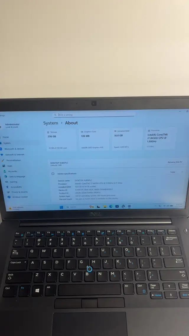 Dell Latitude 7490 i7-8650U 16GB 256GB SSD Win 11 Pro - Photo 4