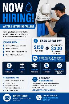 NOW HIRING: WATER SYSTEM INSTALLERS