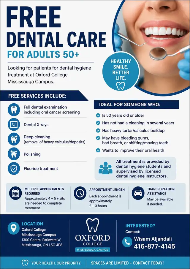 FREE DENTAL CLEANING & EXAMINATION – MISSISSAUGA
