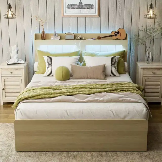.Brand New Queen Size Bed Frame with Headboard 4-Drawer $199 - Photo 5