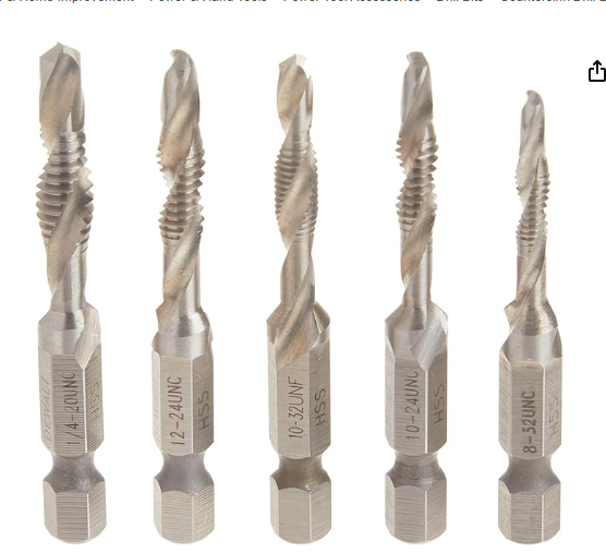 DEWALT Drill Tap Set, Impact Ready, 1/4-Inch, 5-Piece #DWADTQTR5 - Photo 3
