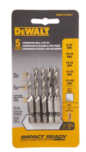 DEWALT Drill Tap Set, Impact Ready, 1/4-Inch, 5-Piece #DWADTQTR5 - Photo 4
