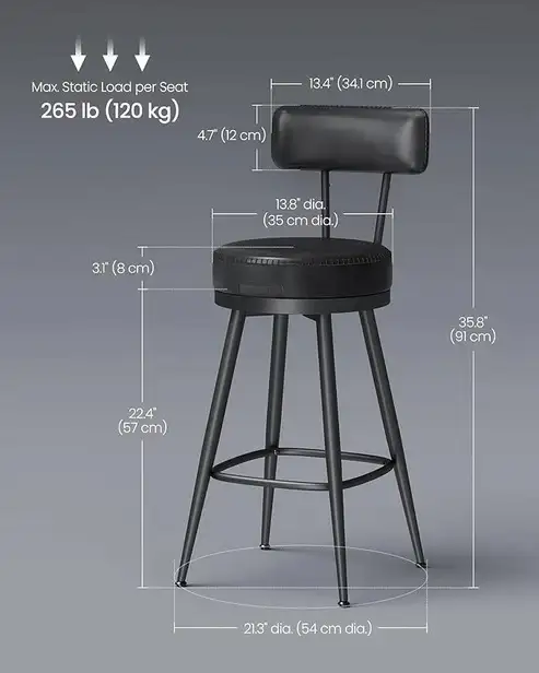 Brand New Set of 2 Swivel Counter Height Bar Stools – $178 - Photo 3
