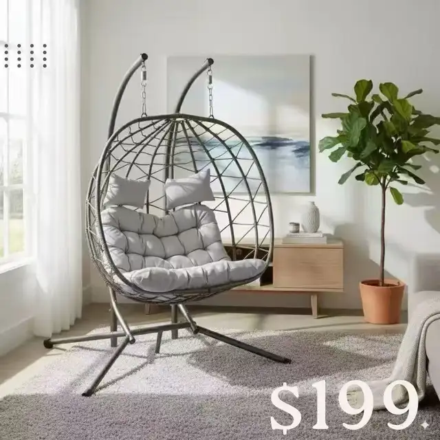 Brand New 1-Seat or 2-Seat Hanging Egg Chair From $169 to $199 - Photo 9