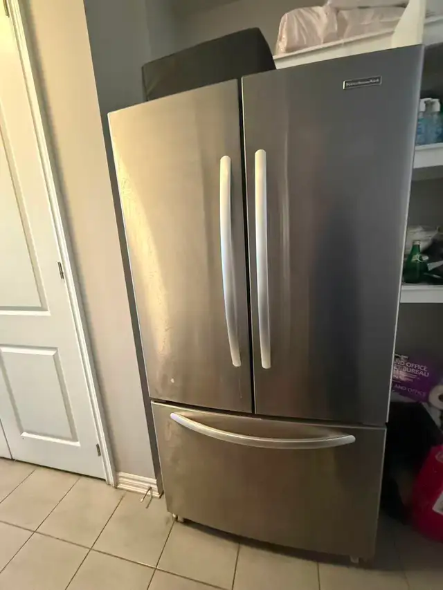 Moving Sale: KitchenAid French Door Fridge – Stainless Steel