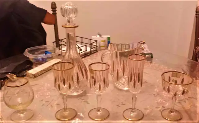61 PCS ANTIQUE 1960 59 VERRE DE SETS DE CRYSTAL .T. MURA