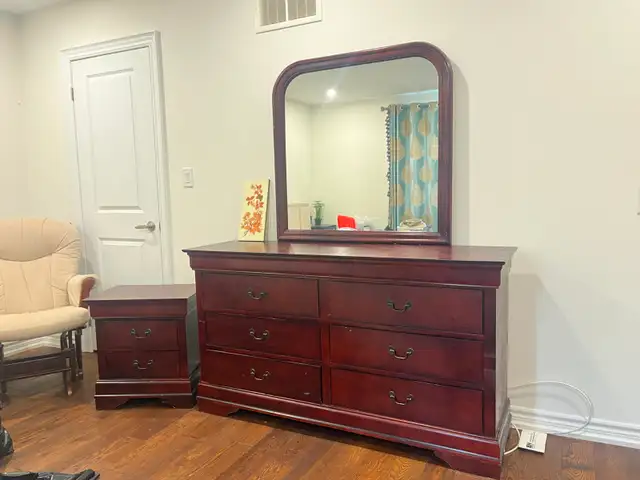 Solid Wood Dresser with Mirror