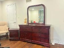 Solid Wood Dresser with Mirror