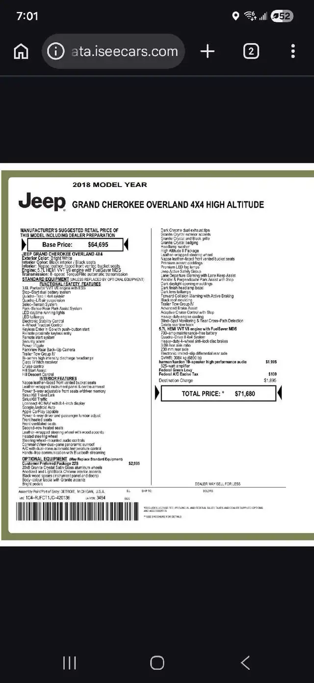 2018 jeep grand Cherokee Overland High altitude - Photo 9