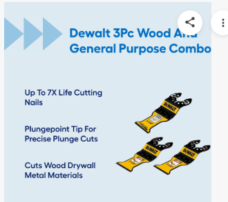 DEWALT Oscillating Wood Blade Bi-Metal 3 PC - Photo 2