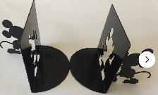 Disney Mickey Mouse Book Ends Michael Graves Metal Black 2 piece