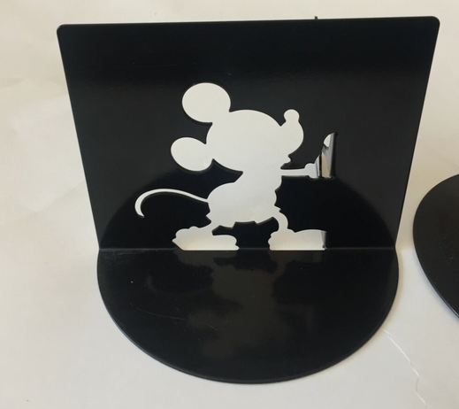 Disney Mickey Mouse Book Ends Michael Graves Metal Black 2 piece - Photo 2