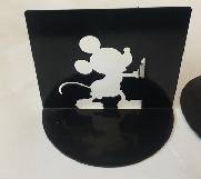 Disney Mickey Mouse Book Ends Michael Graves Metal Black 2 piece - Photo 2