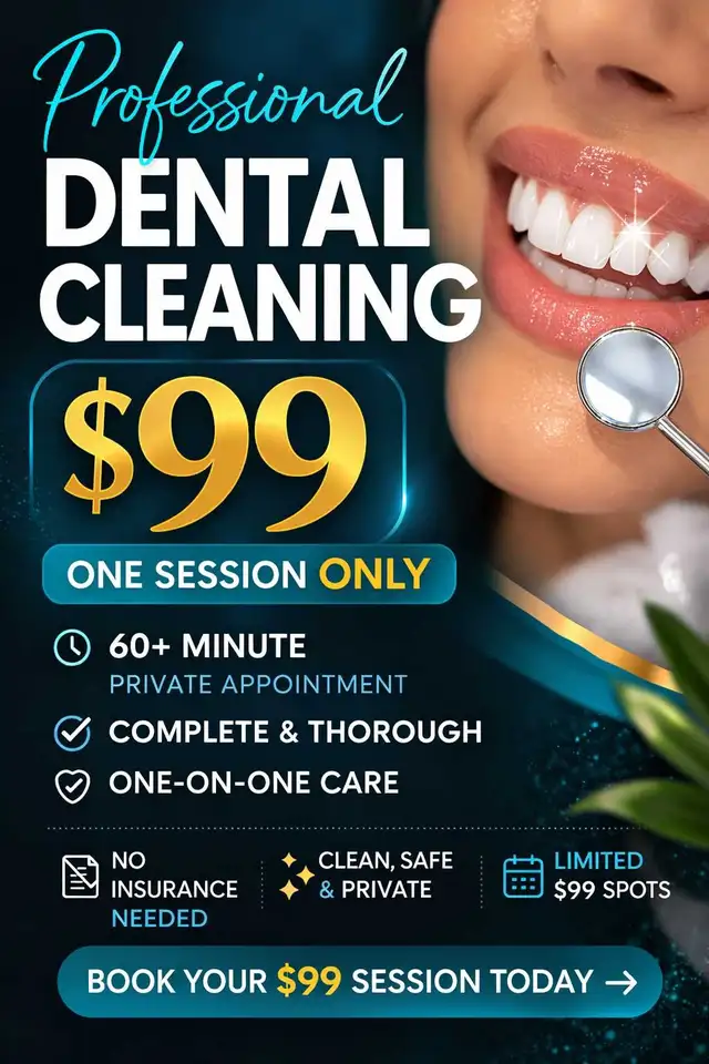 Dental Cleaning Done in Just One Appointment for $99