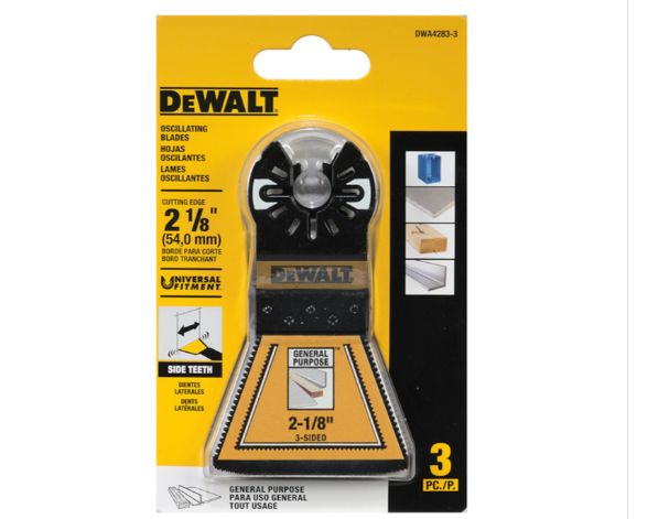DEWALT 2-1/8-in 3-Sided General Purpose Oscillating Blades - 3pc - Photo 2