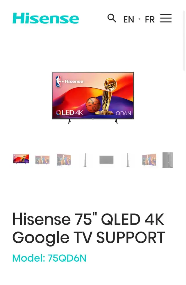 Hisense 75" QLED 4K Google TV – 75QD6N