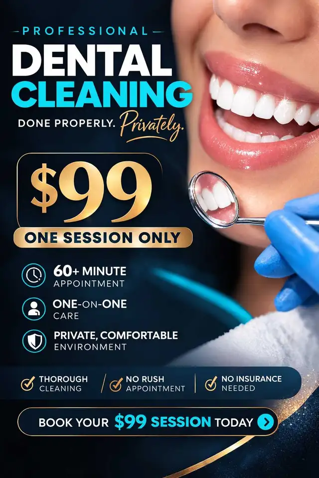 One Appointment, 1 Full Hour — $99 Dental Cleaning