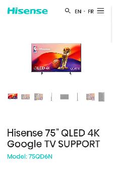 Hisense 75" QLED 4K Google TV – 75QD6N