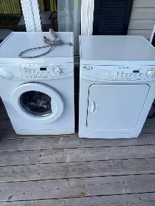 Apartment size stackable washer and dryer