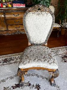 Good condition (Used). AICO hand-carved dining table 6 chairs
