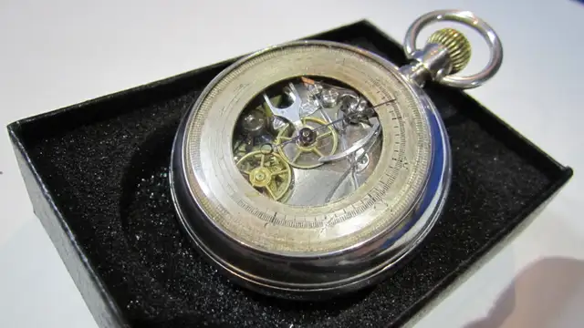 RARE 1880's DOUBLE DIAL SINGLE BUTTON CHRONOGRAPH POCKET WATCH