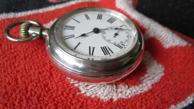 RARE 1880's DOUBLE DIAL SINGLE BUTTON CHRONOGRAPH POCKET WATCH - Photo 6
