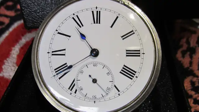 RARE 1880's DOUBLE DIAL SINGLE BUTTON CHRONOGRAPH POCKET WATCH - Photo 8