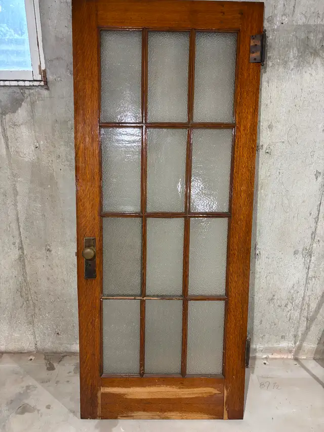 Antique oak French door