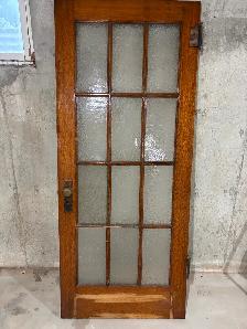 Antique oak French door