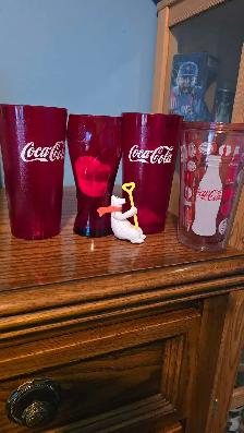 Coca cola plastic and glass collectible - Photo 5