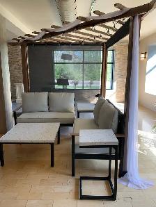 Patio Conversation Set WITH  Triangle Pergola - Like NEW $60 - Photo 3