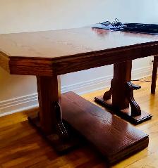 Vintage Oak Table with chairs for sale! Table Vintage en bois - Photo 3