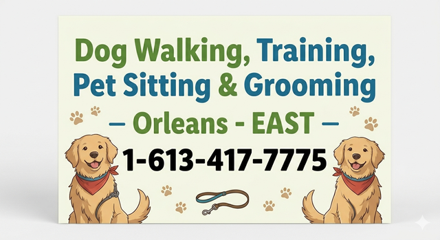 Dog Walking, Training, Pet Sitting & Grooming – Orleans / Ottawa