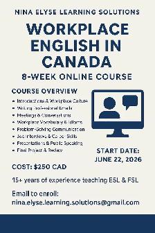 Workplace English in Canada (8-Week Online Course)