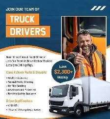 Truck Driver Wanted – Full Time & Part Time