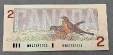 1986 $2 Canadian 'Birds of Canada' Uncirculated Uncut Bill Sheet - Photo 6