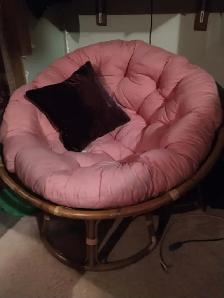 chair, pink, dusky rose, bowl, egg chair, 80's! like new! - Photo 3