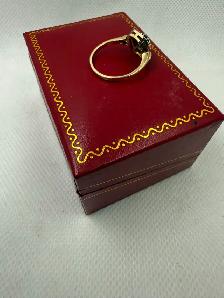 Women's 10K Gold Ring w Black Onyx & Diamonds~Size 6 - Photo 3